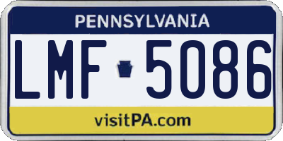 PA license plate LMF5086