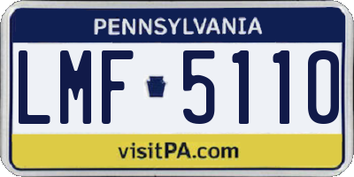 PA license plate LMF5110