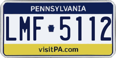 PA license plate LMF5112