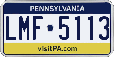 PA license plate LMF5113