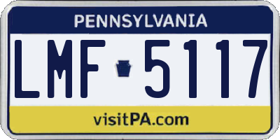 PA license plate LMF5117