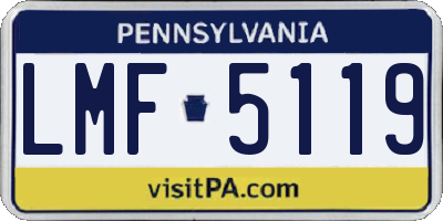 PA license plate LMF5119