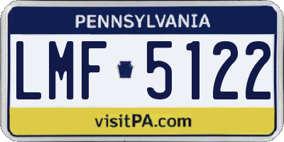 PA license plate LMF5122