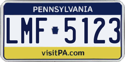 PA license plate LMF5123