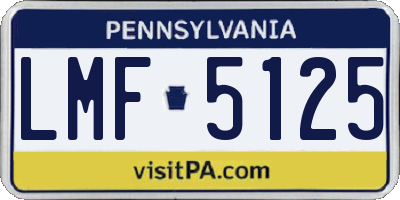 PA license plate LMF5125
