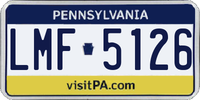 PA license plate LMF5126