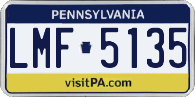 PA license plate LMF5135