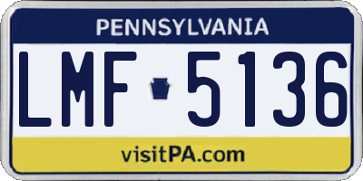 PA license plate LMF5136