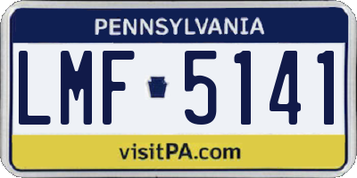 PA license plate LMF5141