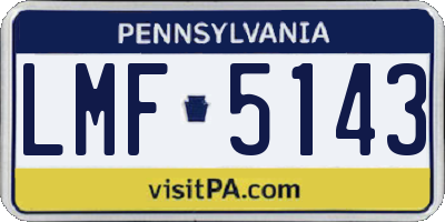 PA license plate LMF5143