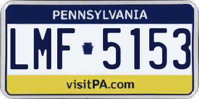 PA license plate LMF5153