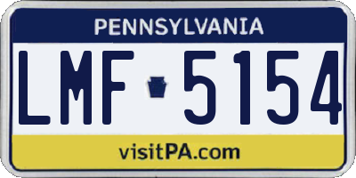 PA license plate LMF5154