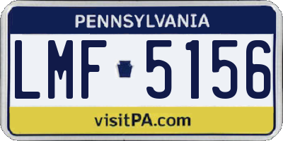 PA license plate LMF5156