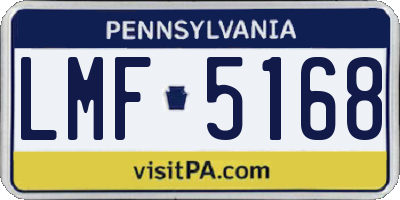 PA license plate LMF5168