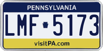 PA license plate LMF5173