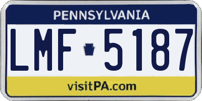 PA license plate LMF5187