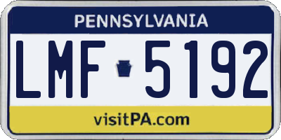 PA license plate LMF5192