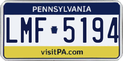 PA license plate LMF5194