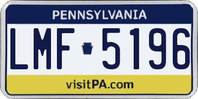 PA license plate LMF5196
