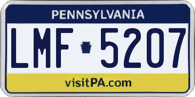 PA license plate LMF5207