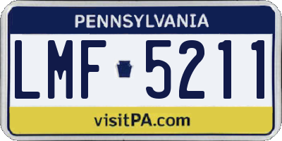 PA license plate LMF5211