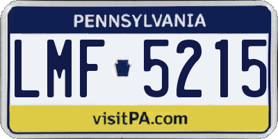 PA license plate LMF5215