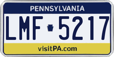 PA license plate LMF5217