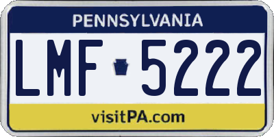 PA license plate LMF5222