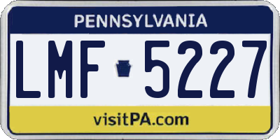 PA license plate LMF5227