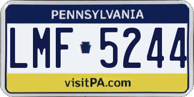 PA license plate LMF5244