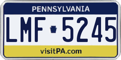 PA license plate LMF5245