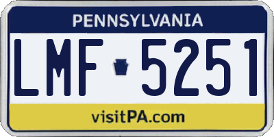 PA license plate LMF5251