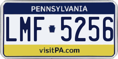 PA license plate LMF5256
