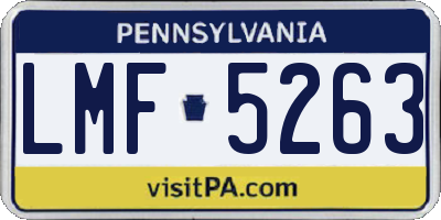 PA license plate LMF5263