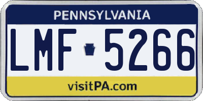 PA license plate LMF5266