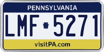 PA license plate LMF5271