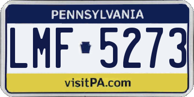 PA license plate LMF5273