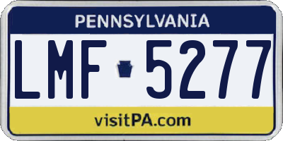 PA license plate LMF5277