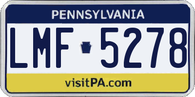 PA license plate LMF5278
