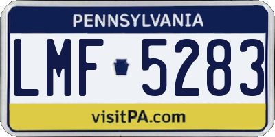 PA license plate LMF5283