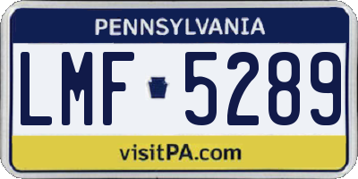 PA license plate LMF5289