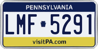 PA license plate LMF5291