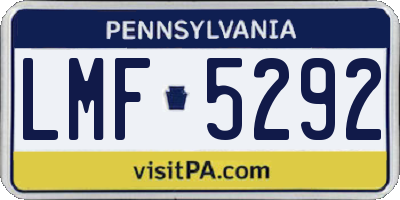 PA license plate LMF5292