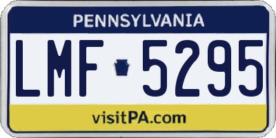 PA license plate LMF5295