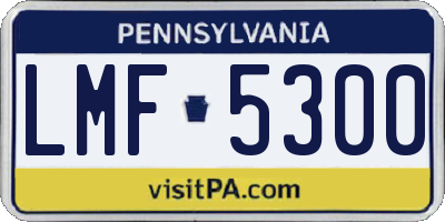 PA license plate LMF5300