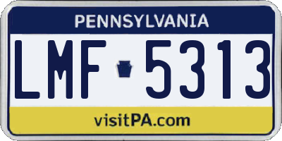 PA license plate LMF5313