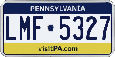 PA license plate LMF5327