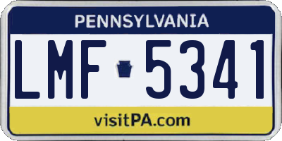 PA license plate LMF5341