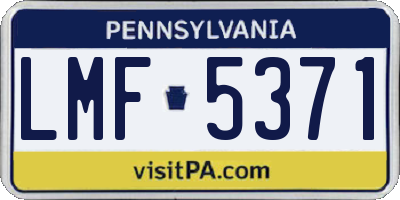 PA license plate LMF5371