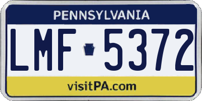 PA license plate LMF5372
